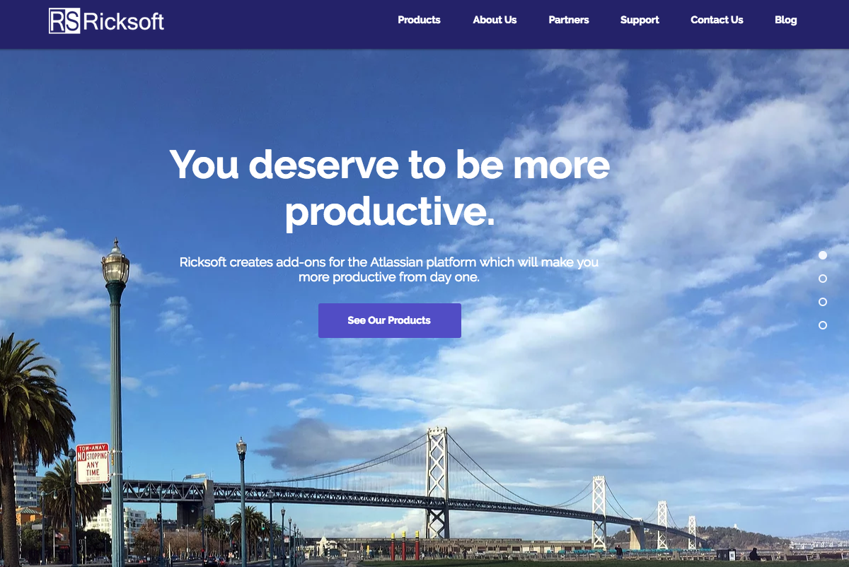 Ricksoft website top page screenshot
