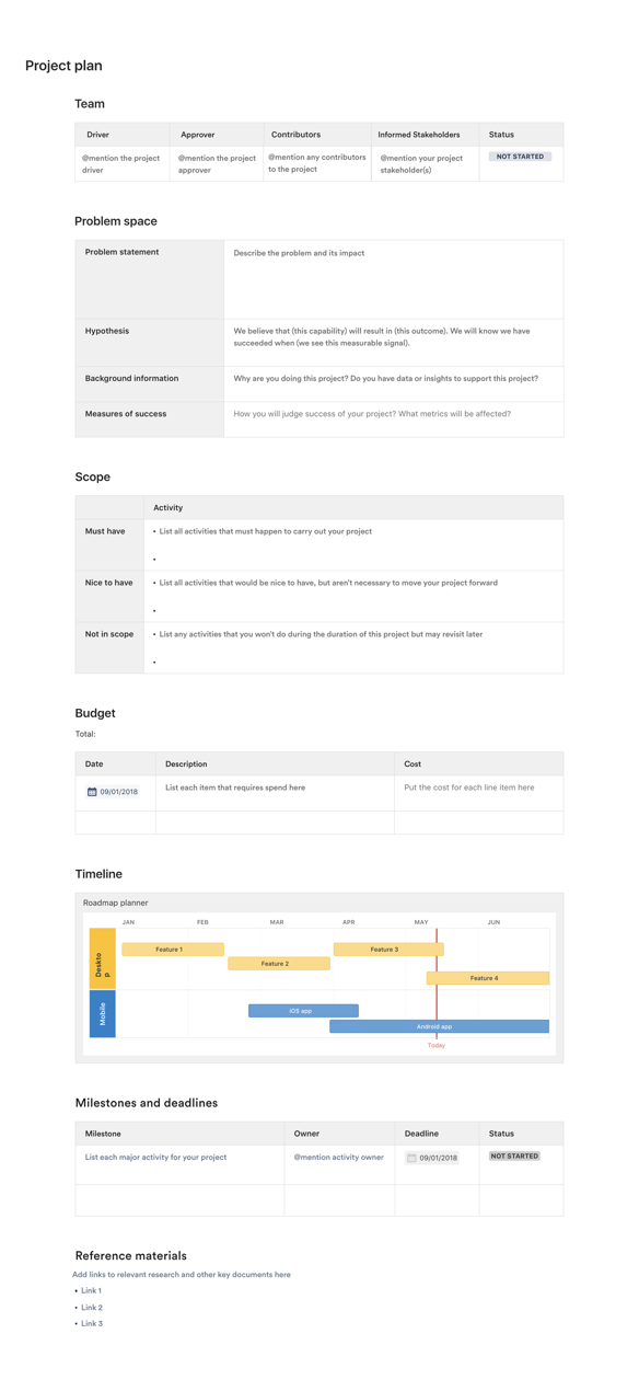 share your project plan