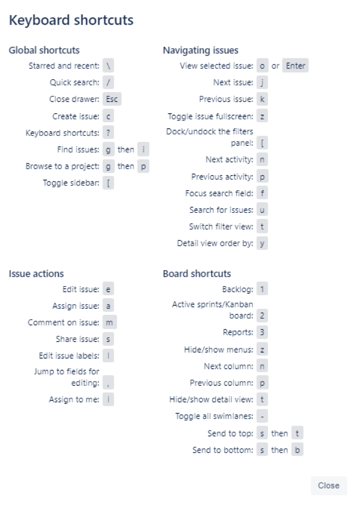 Keyboard Shortcuts