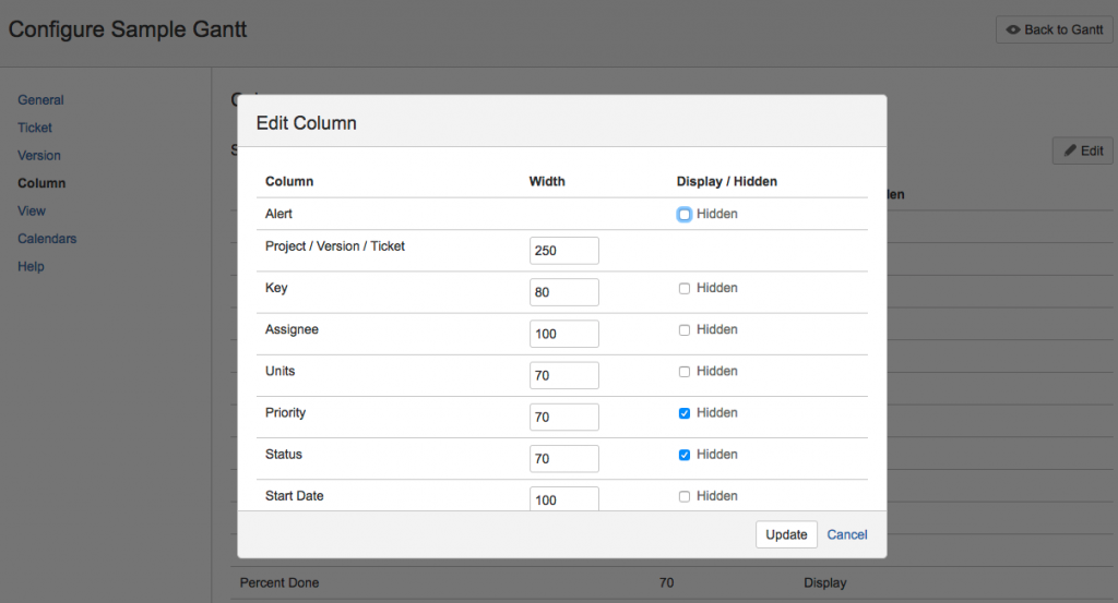 Edit Column Demo Screenshot