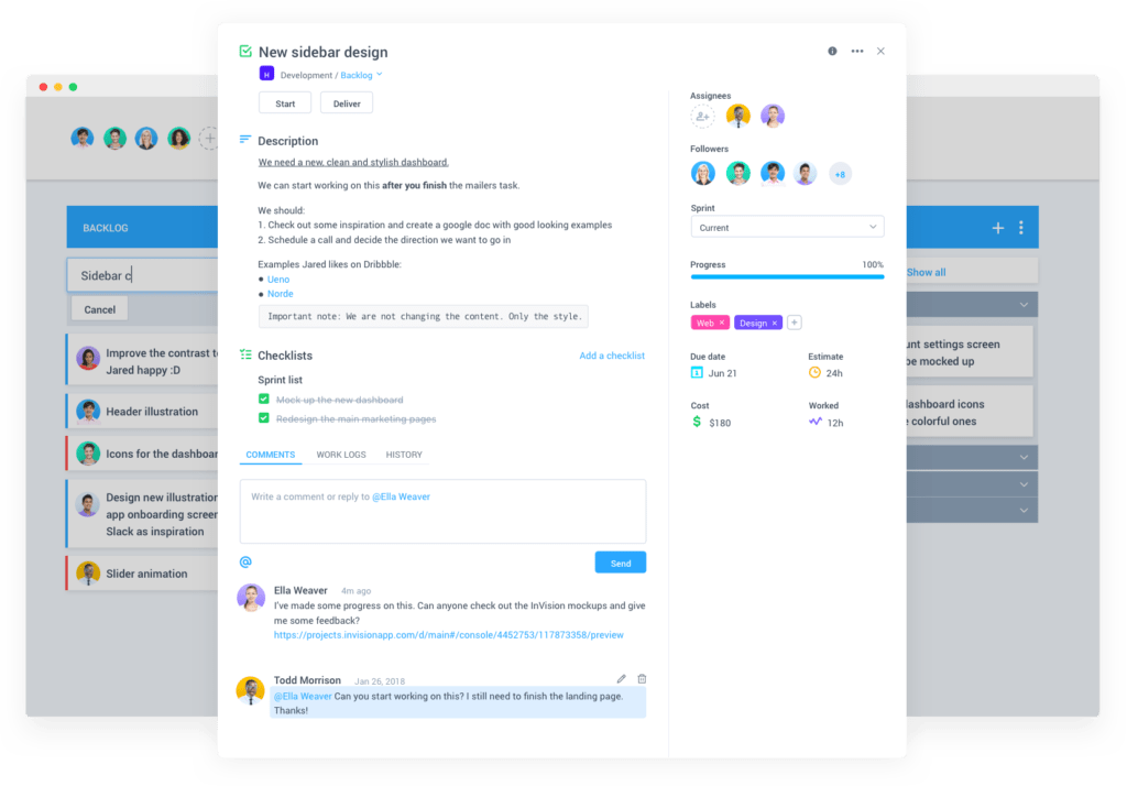 The task view in Hubstaff Tasks, a Microsoft Project Alternative