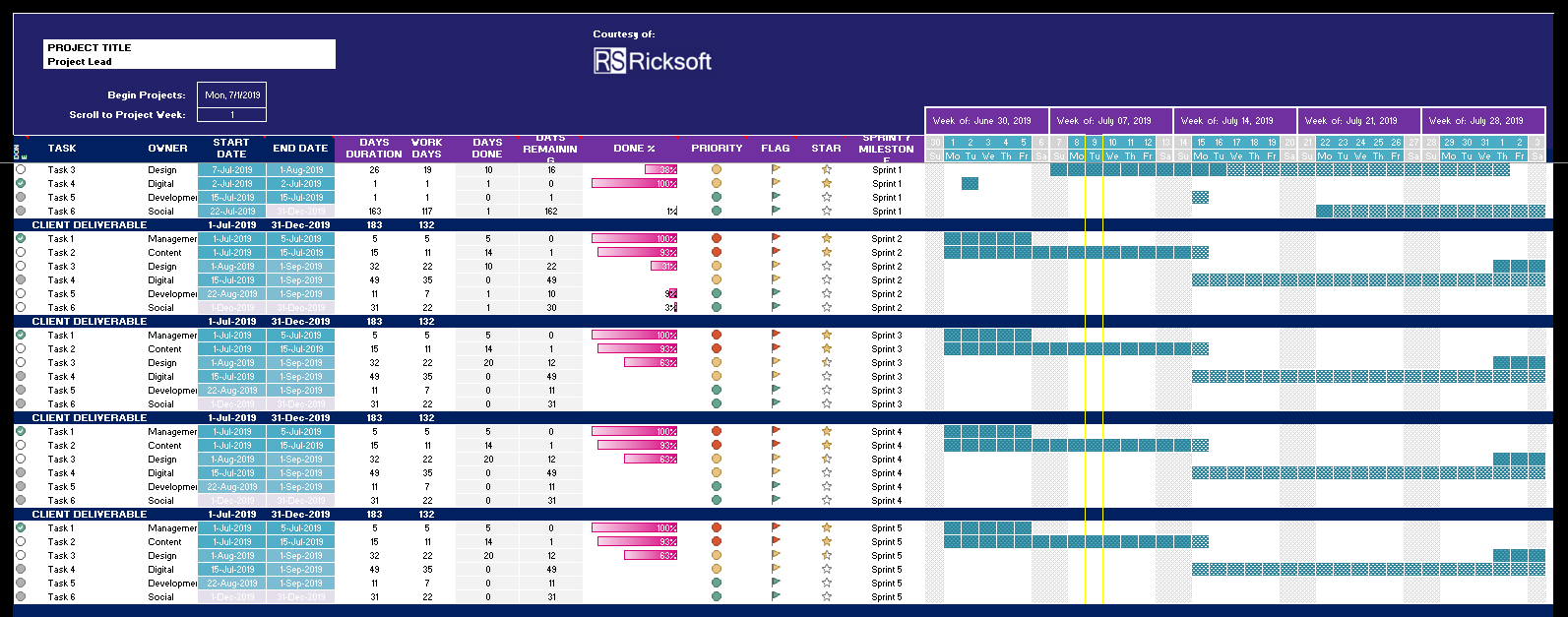 Project Plan Template Excel from www.ricksoft-inc.com