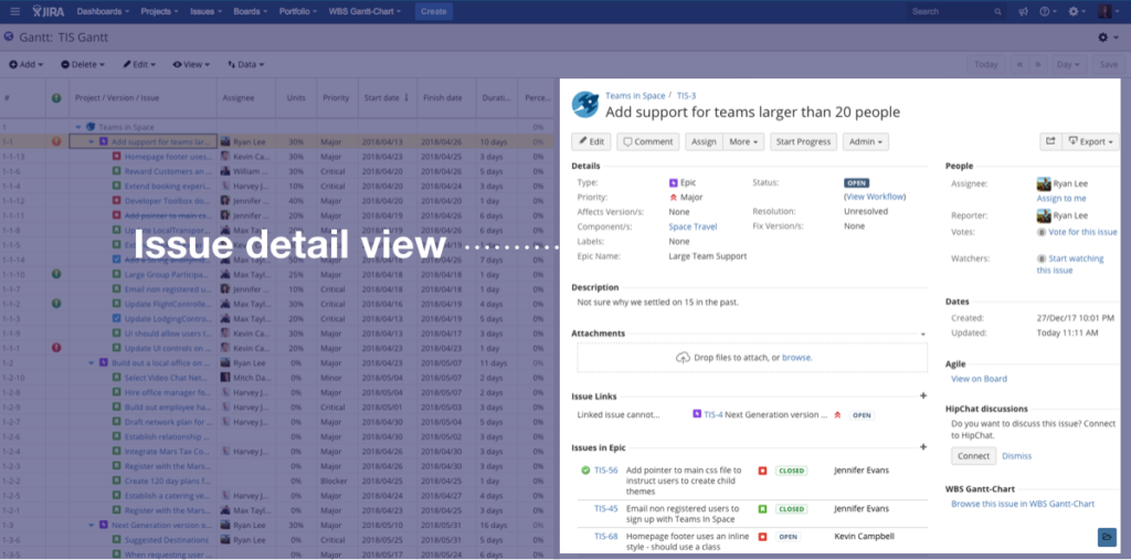 Interactive project interface allows cross-functional collaboration by enabling different teams to see latest project information