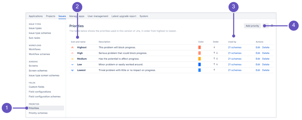 A screenshot of Jira issue settings.