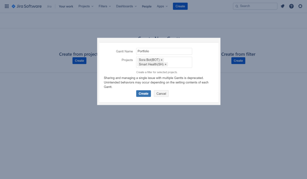 Create an integrated Gantt chart on Jira using WBS Gantt-Chart for Jira app.