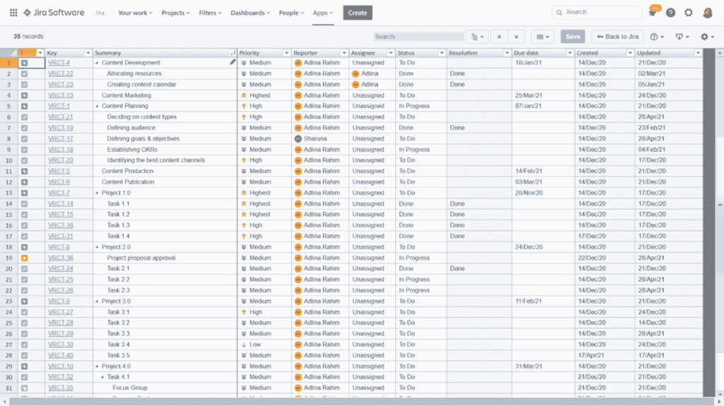 The interface of the app resembles an Excel spreadsheet.