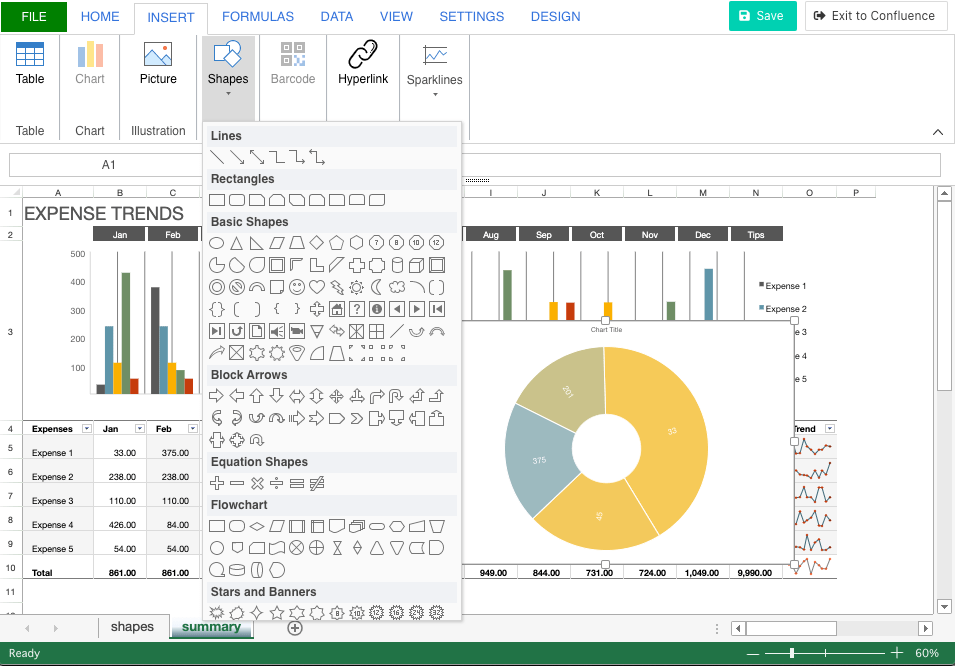 Excel-like Tables for Confluence Tables and Charts