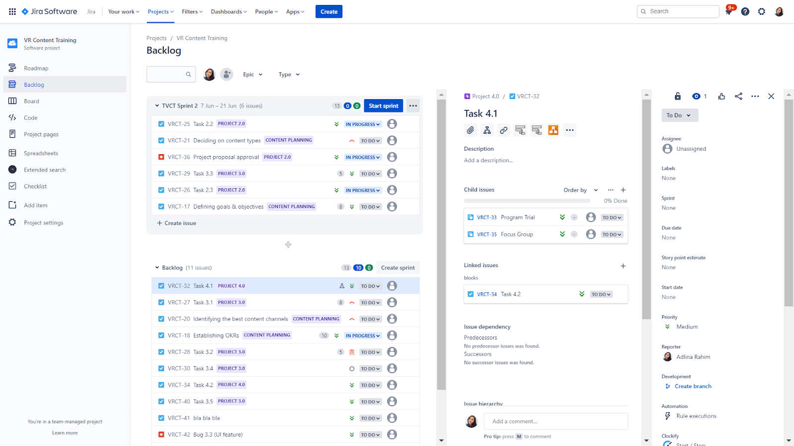 You can find the sprint backlog and product backlog in one place.