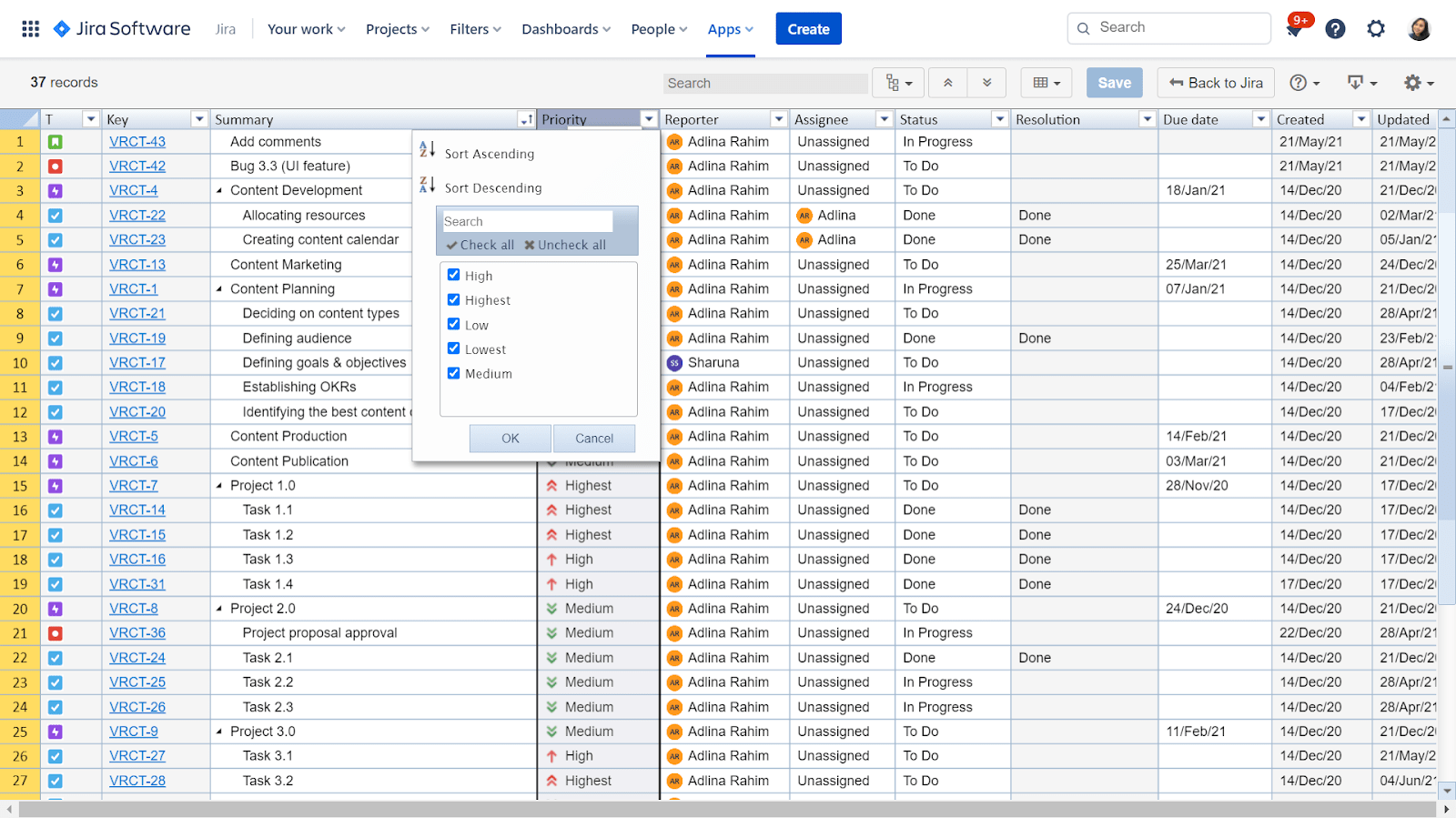 Excel-like Bulk Issue Editor for Jira