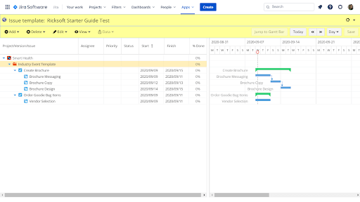 Save and load project templates with just one click using the Issue Template feature.