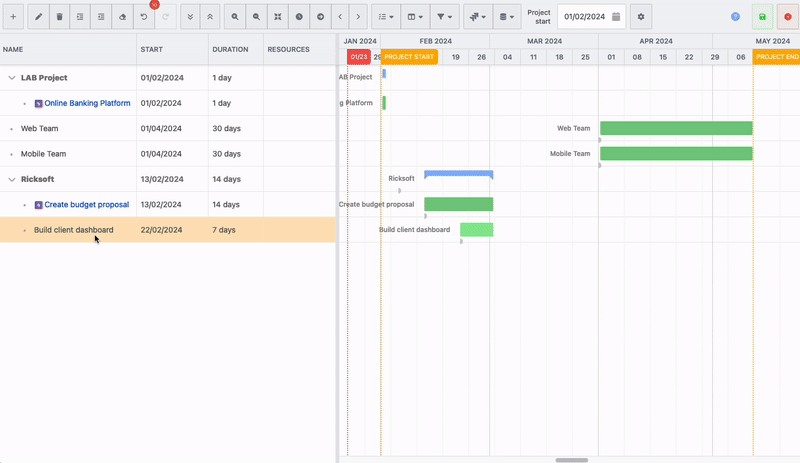 Creating a new Jira issue within Gantt Chart Confluence without switching platform.