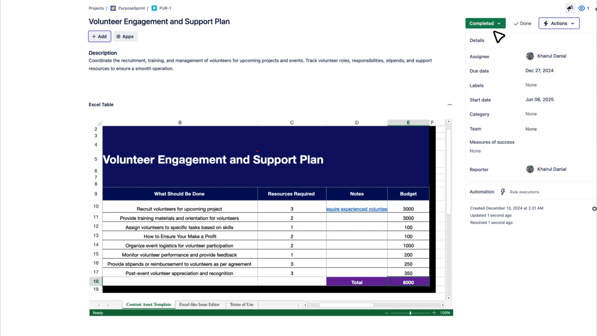 Easily configure tables to become read-only based on one or more issue statuses, such as 